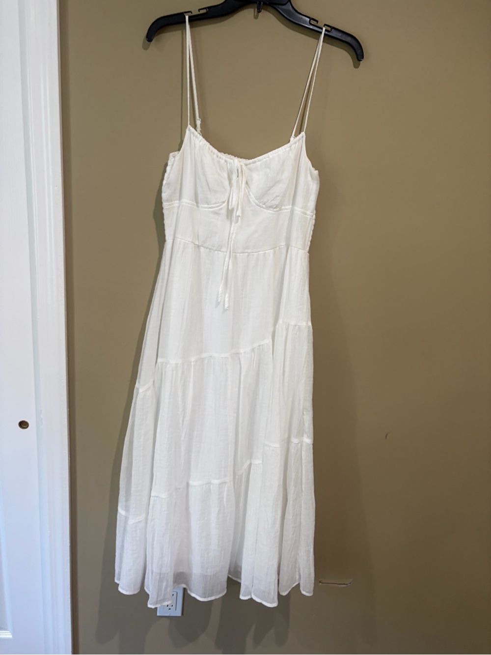 Francesca’s Closet white dress Spaghetti-Strap Summer Dress bridal Medium